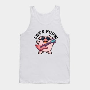 Let's Pork Cute Rock And Roll Pig Pun Tank Top